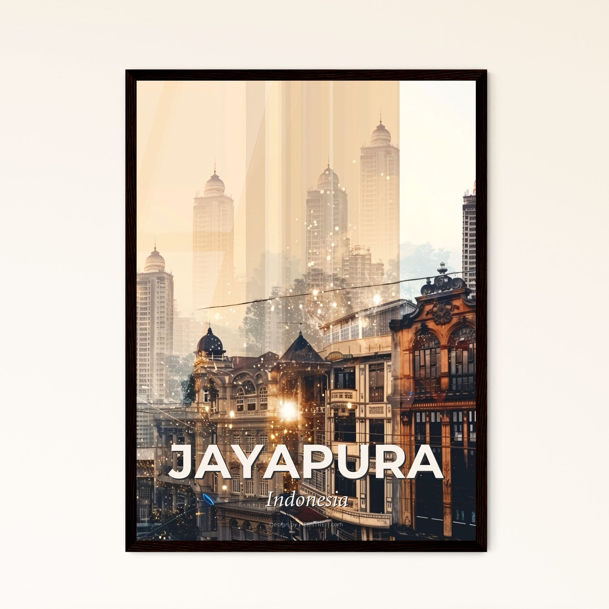 Jayapura Skyline Composite Artwork Poster - A city with many buildings