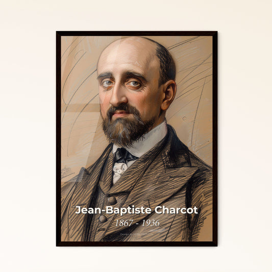 Elegant Portrait of Jean-Baptiste Charcot: A Striking Contemporary Art Print, Perfect for Home Decor or Unique Gift.