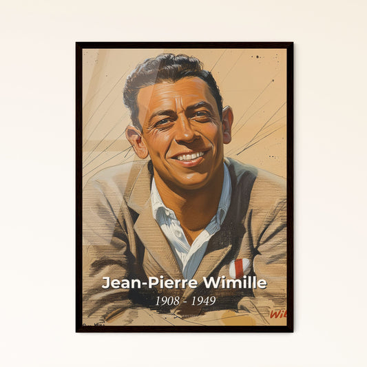 Elegant Tribute to Jean-Pierre Wimille: Pre-War Racing Legend & Resistance Hero - Stunning Contemporary Art Print in Unique Style