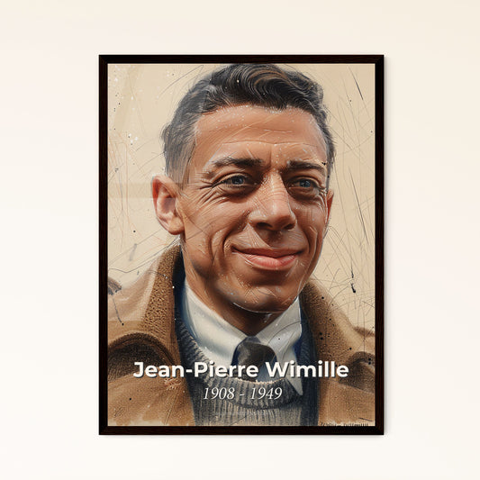 Jean-Pierre Wimille: Captivating Portrait of a Racing Legend in Elegant Hues - Fine Art Print, Framed or on Aluminum!