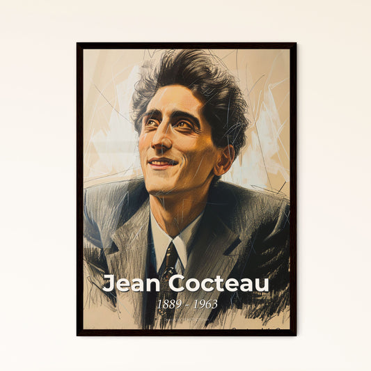 Captivating Portrait of Jean Cocteau: Avant-Garde Essence in Contemporary Art | Ideal Gift & Home Decor Print in Various Formats