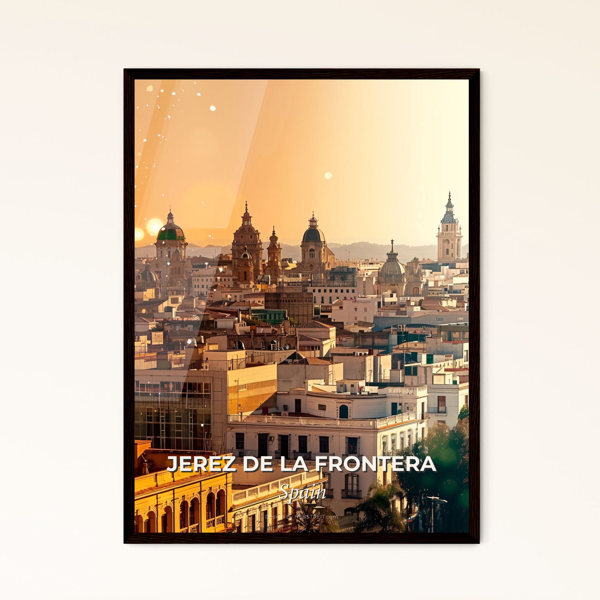 Jerez de la Frontera City Skyline Composite Wall Art - A city with many buildings