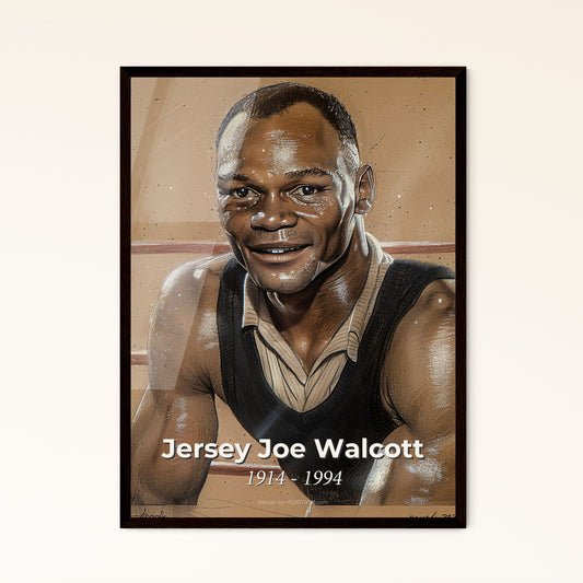 Dynamic Jersey Joe Walcott Portrait: Enigmatic Heavyweight Champion in Contemporary Art – Perfect Gift or Home Décor Piece