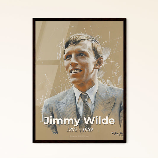 Captivating Portrait of Jimmy Wilde: The Mighty Atom - A Stunning Contemporary Art Print for Home Decor & Gifts