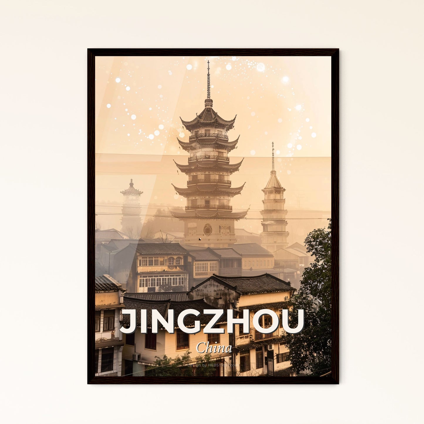 Jingzhou Skyline Art: Iconography of a City - A tall pagodLeifeng Pagoda in a city