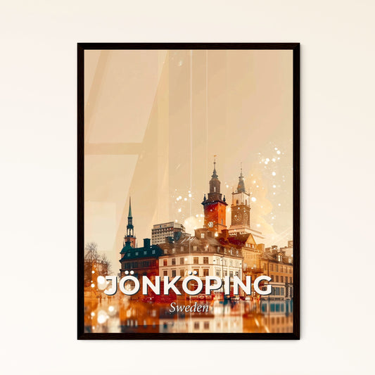 Jönköping City Skyline Panoramic View Poster Art - A city with many buildings