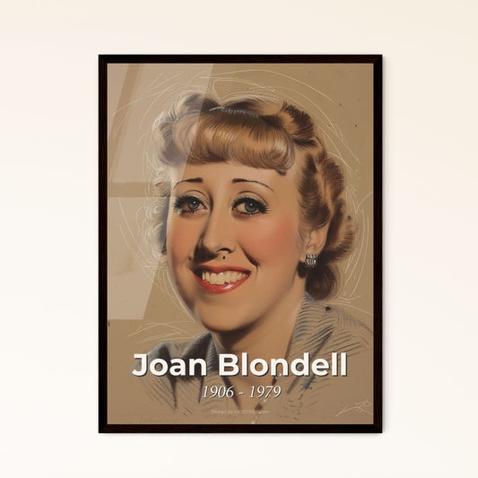 Elegant Joan Blondell Portrait: Timeless Flapper Charm in Contemporary Art - Sophisticated Print & Framed Options for Home Décor