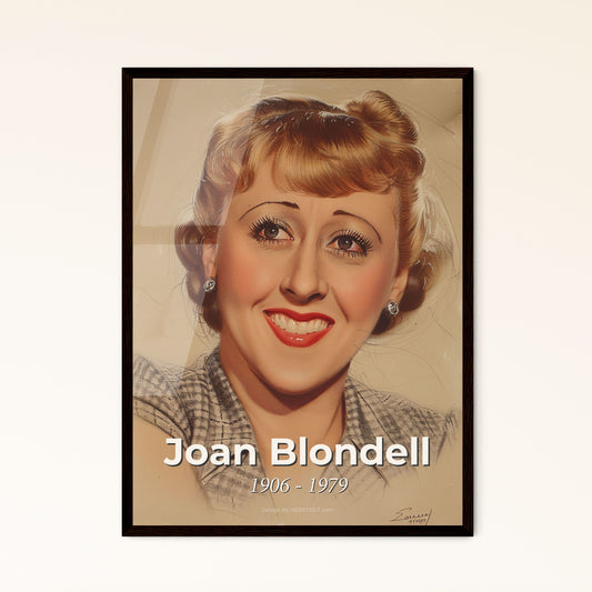 Elegant Tribute to Joan Blondell: Captivating Pre-Code Hollywood Star in Dynamic Contemporary Art Print – Perfect Home Decor Gift!