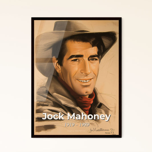 Jock Mahoney: Iconic Stuntman & Actor - Striking Contemporary Art Print Capturing His Spirit in Dynamic Lines & Elegant Hues