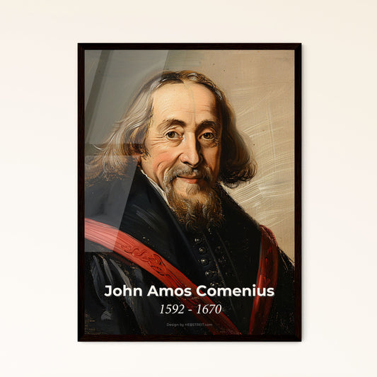 Timeless Wisdom: Elegant Portrait of John Amos Comenius, 1592-1670 - A Modern Tribute to Education on Artfully Enhanced Paper