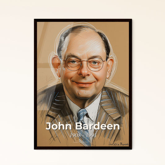 John Bardeen: Dual Nobel Laureate - Elegant Art Print Celebrating Innovation, Science, and Humanity's Visionary Spirit