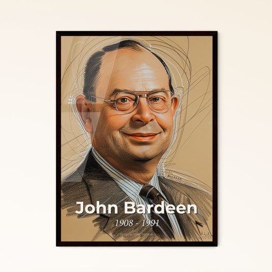 John Bardeen: The Visionary Physicist - Captivating Contemporary Art Print Celebrating a Dual Nobel Laureate's Legacy