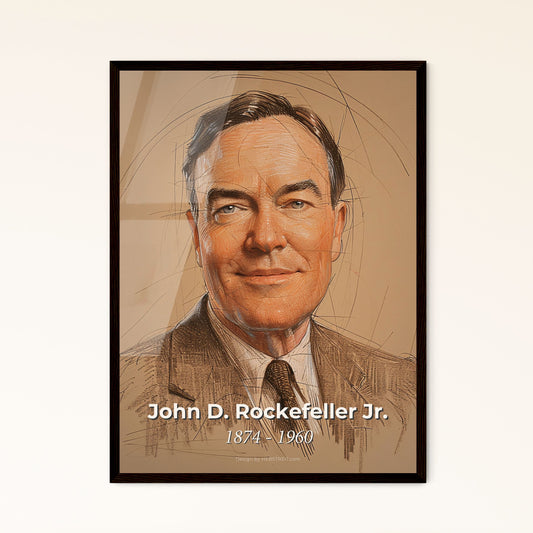 Elegant Portrait of John D. Rockefeller Jr.: A Stunning Contemporary Art Print for Home Décor & Ideal Gift Choice