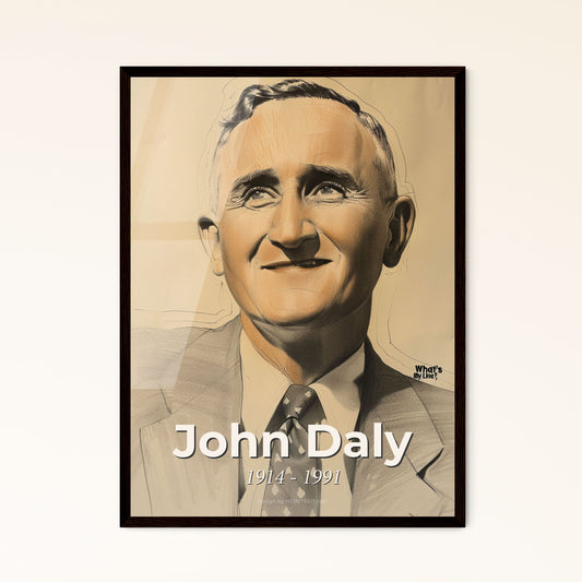 Captivating Portrait of John Daly: Iconic Host of 'What's My Line?' - Contemporary Art Print for Elegant Home Décor