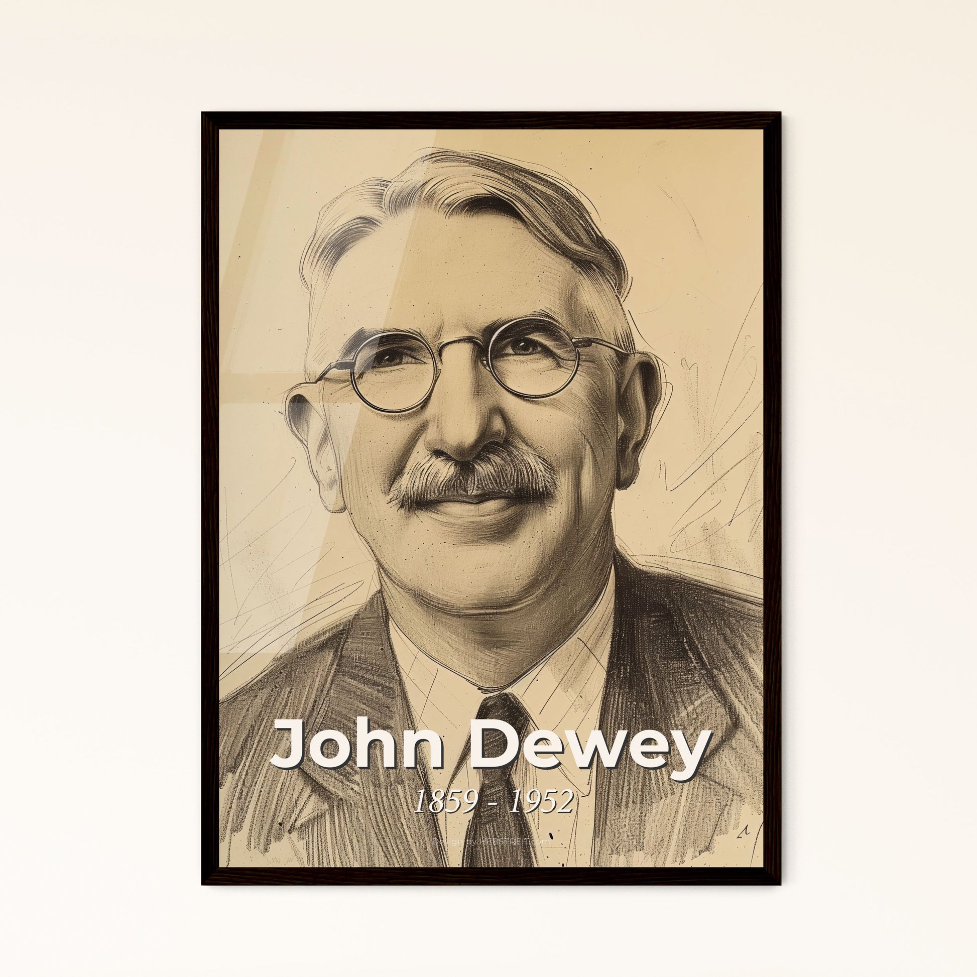 Embrace Wisdom: Exquisite Portrait of John Dewey - A Modern Tribute to Progressive Education in Vibrant Artistry & Design!