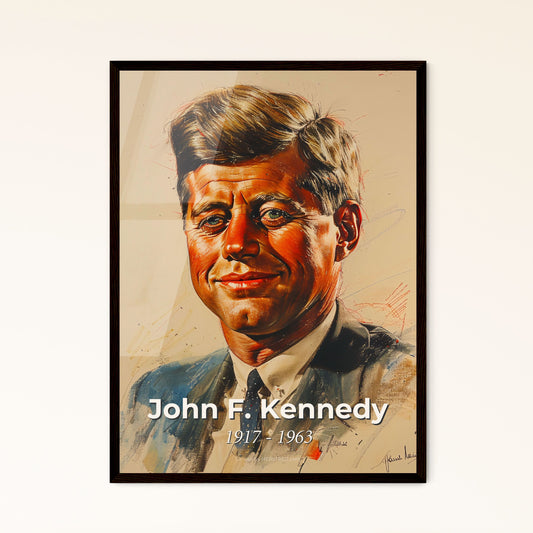 Charismatic Legacy: Contemporary Portrait of John F. Kennedy - Unique Art Print for Home Decor & Timeless Gift Option