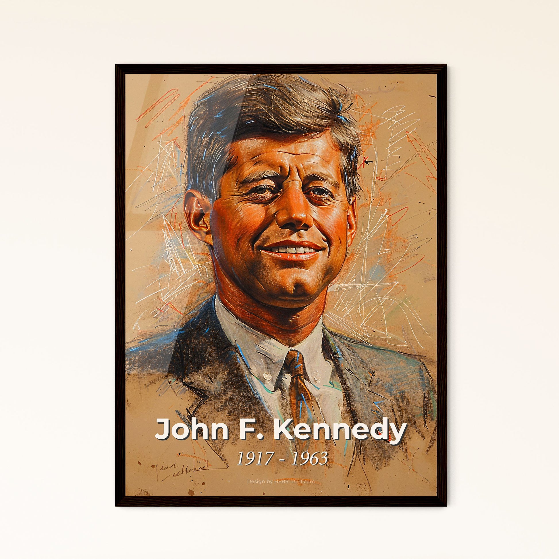 Charismatic Legacy: Stunning Contemporary Portrait of John F. Kennedy - A Timeless Gift for Home Décor and Art Enthusiasts