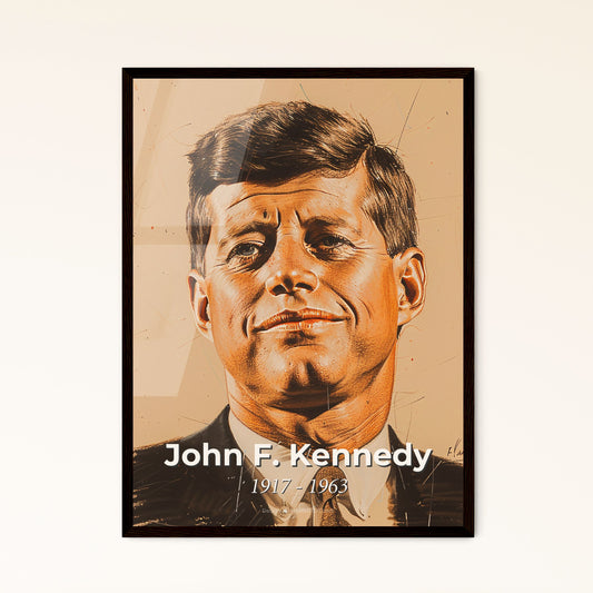 Charismatic Legacy: John F. Kennedy Portrait - Elegant Contemporary Art Print for Home Decor, Gift, or Framed Collections