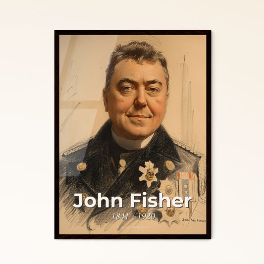 Radiant Portrait of Admiral John Fisher (1841 Framed Print