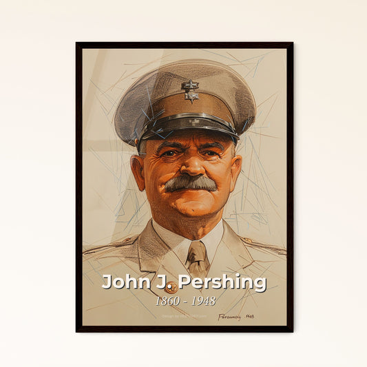 Elegant Portrait of General John J. Pershing Framed Print