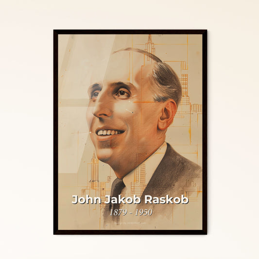 Elegant Portrait of John Jakob Raskob: Celebrating the Visionary Behind the Empire State Building - Contemporary Art Print