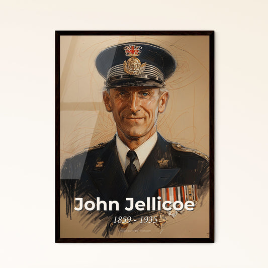 Admiral John Jellicoe: A Dynamic Contemporary Portrait in Subtle Hues - Perfect Gift or Elegant Home Décor Accent