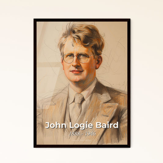 Captivating Tribute to John Logie Baird: Innovative Portrait in Contemporary Style, Perfect for Unique Home Décor or Gift!