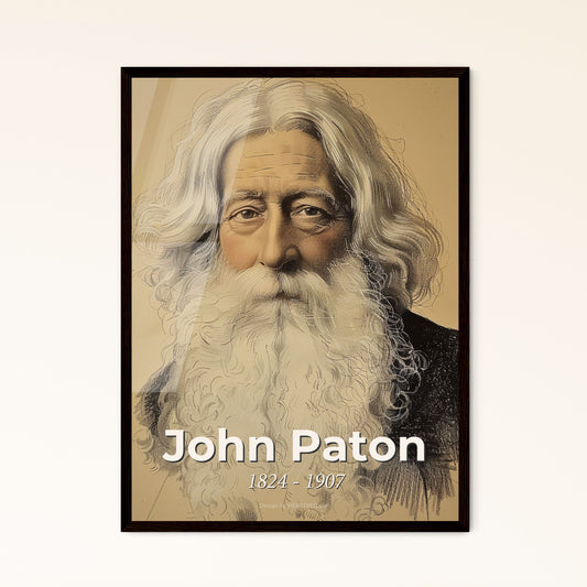 Elegant Portrait of John Paton: A Contemporary Tribute to the Inspiring Scottish Missionary in Vibrant Hues and Dynamic Lines