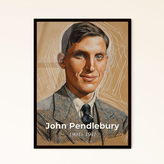 Emotive Portrait of John Pendlebury: British Archaeologist & WWII Hero - A Captivating Contemporary Art Print for Timeless Decor