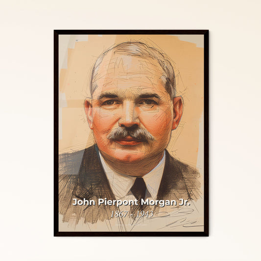 Elegant Portrait of John Pierpont Morgan Jr.: A Contemporary Fusion of Banking Legacy and Artistry in Stunning Detail