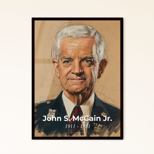 Admiring Admiral McCain: A Contemporary Tribute to Naval Aviation's Legacy - Unique Art Print for Home Decor or Special Gifts