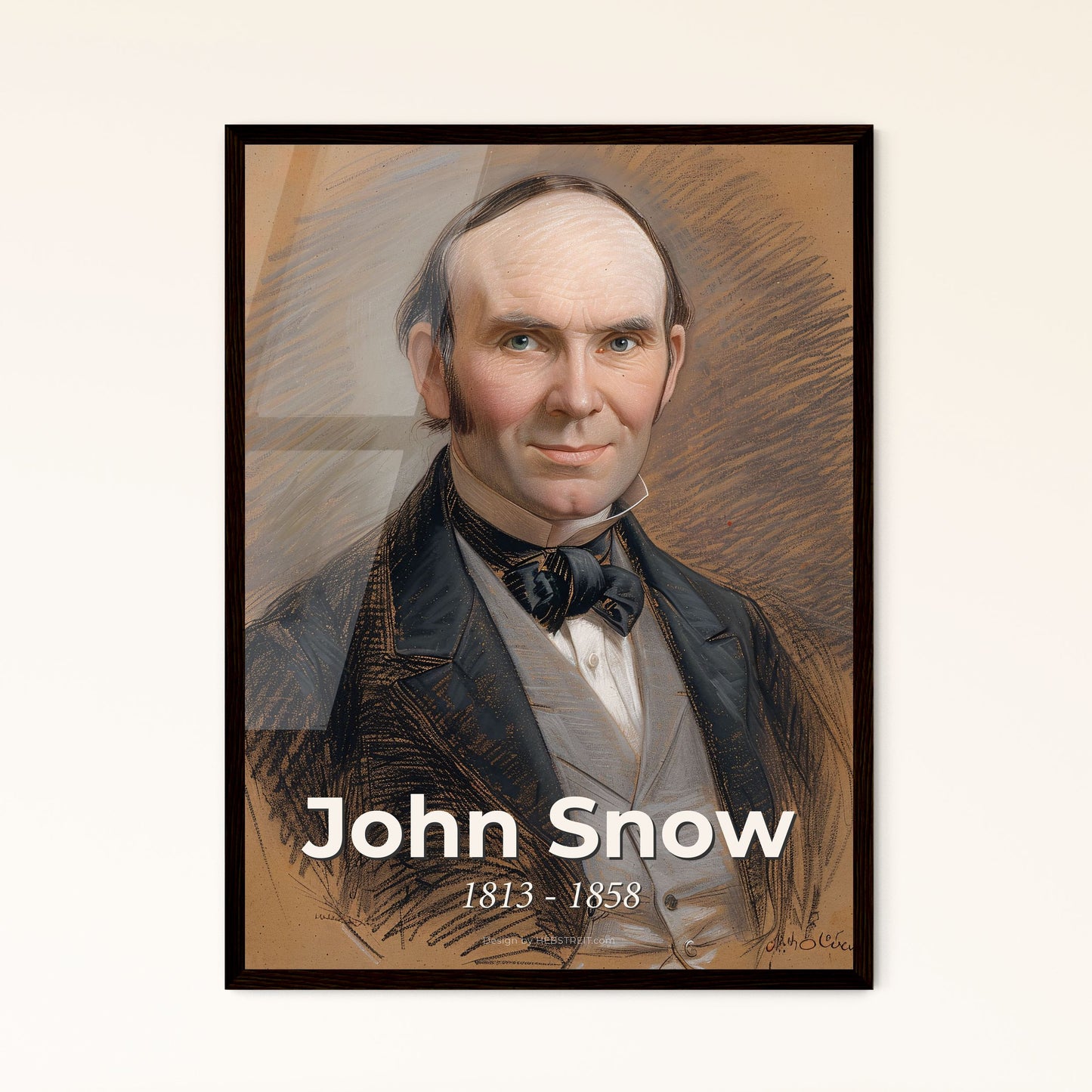 Elegant Portrait of John Snow Framed Print
