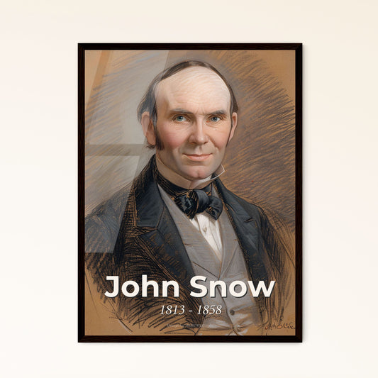 Elegant Portrait of John Snow: Celebrated Physician & Epidemiology Pioneer - Contemporary Art Print for Timeless Home Decor