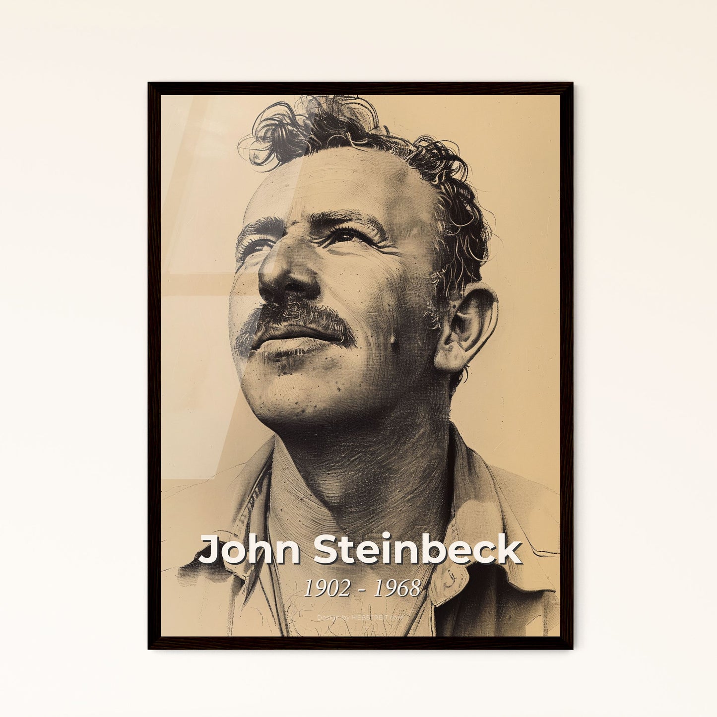 Captivating Portrait of John Steinbeck: Nobel Laureate in Artful Hues - Perfect for Gifting or Elevating Your Home Decor