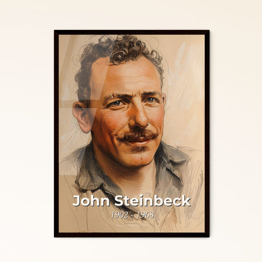 Elegant Portrait of John Steinbeck: A Unique Contemporary Artwork Celebrating the Iconic Nobel Laureate in Sophisticated Style