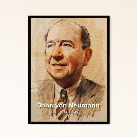 Dynamic Portrait of John von Neumann: A Contemporary Tribute to the Genius Mathematician – Perfect for Unique Home Décor