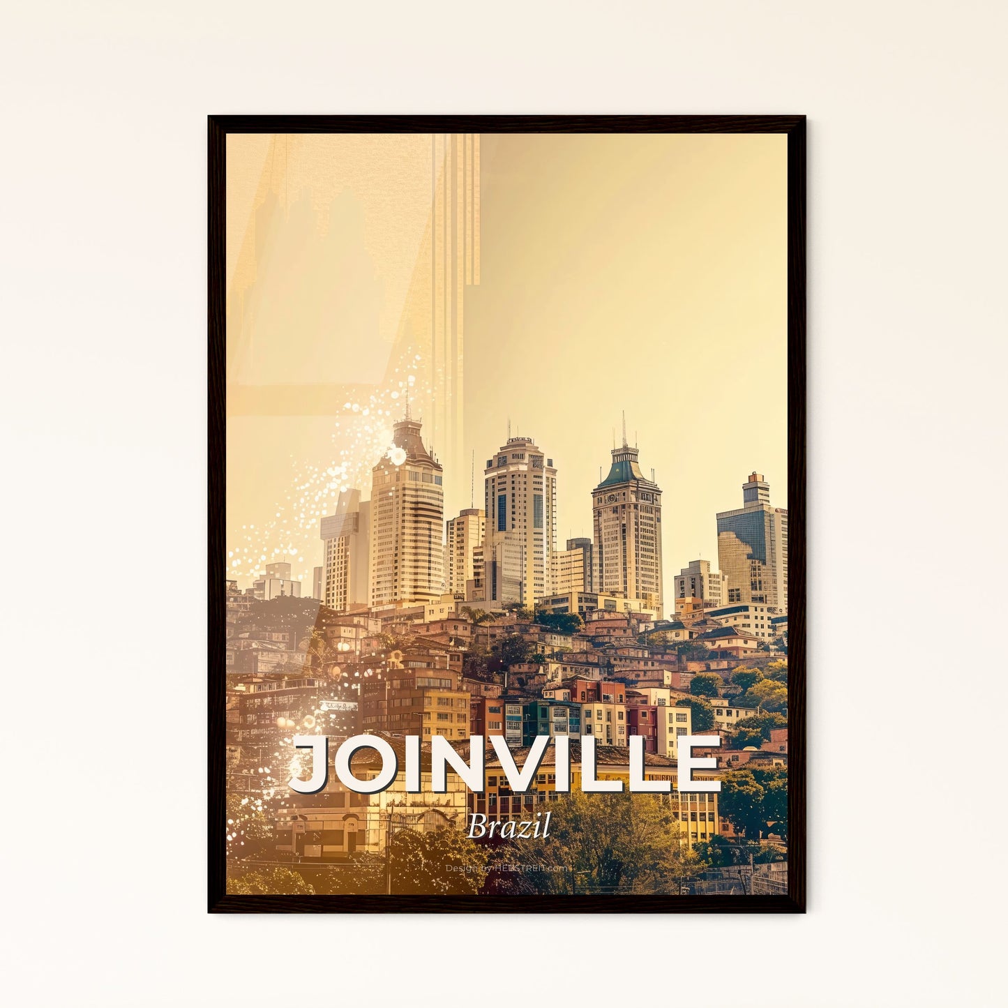 Joinville Skyline Composite Art Poster - A city with many tall buildings