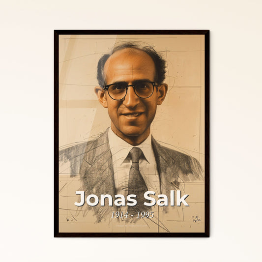 Vibrant Tribute to Jonas Salk: Polio Vaccine Pioneer in a Contemporary Portrait - Perfect for Home Décor or Inspired Gifting