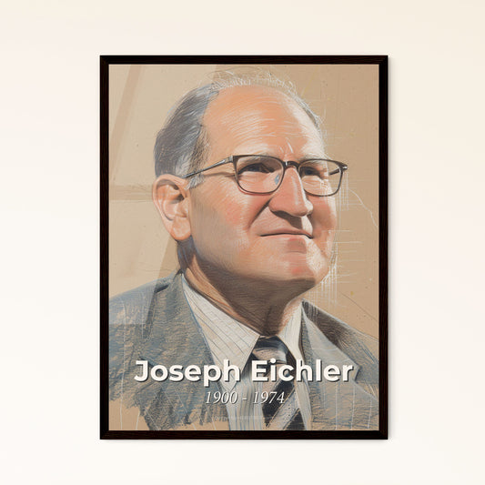 Captivating Portrait of Joseph Eichler: Mid-Century Modern Visionary in Dynamic Lines - Perfect for Home Décor & Gifts