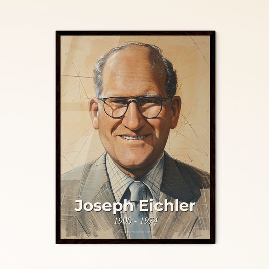 Elegant Mid-Century Portrait of Joseph Eichler: A Dynamic Tribute to an Icon of California's Architectural Heritage