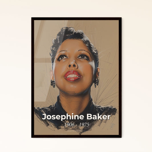 Elegant Josephine Baker Portrait: Celebrating Glamour, Activism & Art in Contemporary Style on Premium Print Formats for Any Space 