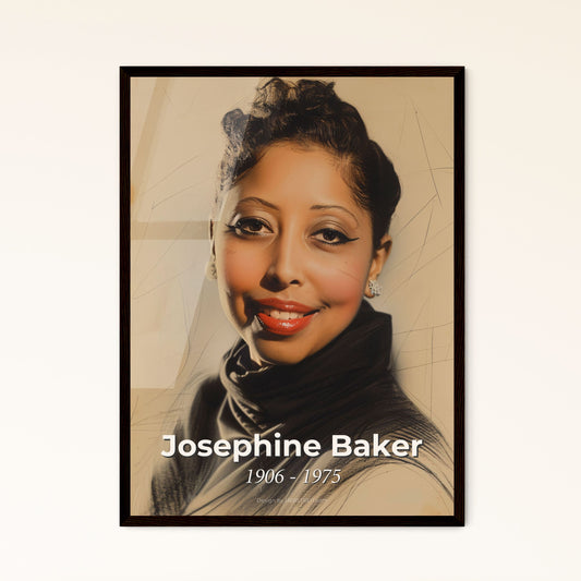 Elegant Josephine Baker Portrait: A Sensual Tribute to the Iconic Entertainer and Activist - Framed Art for Timeless Décor