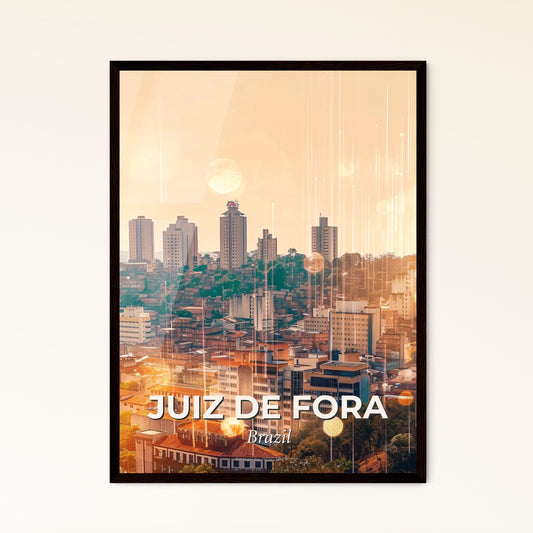 Juiz de Fora Skyline Cityscape Double Exposure - A city with many tall buildings