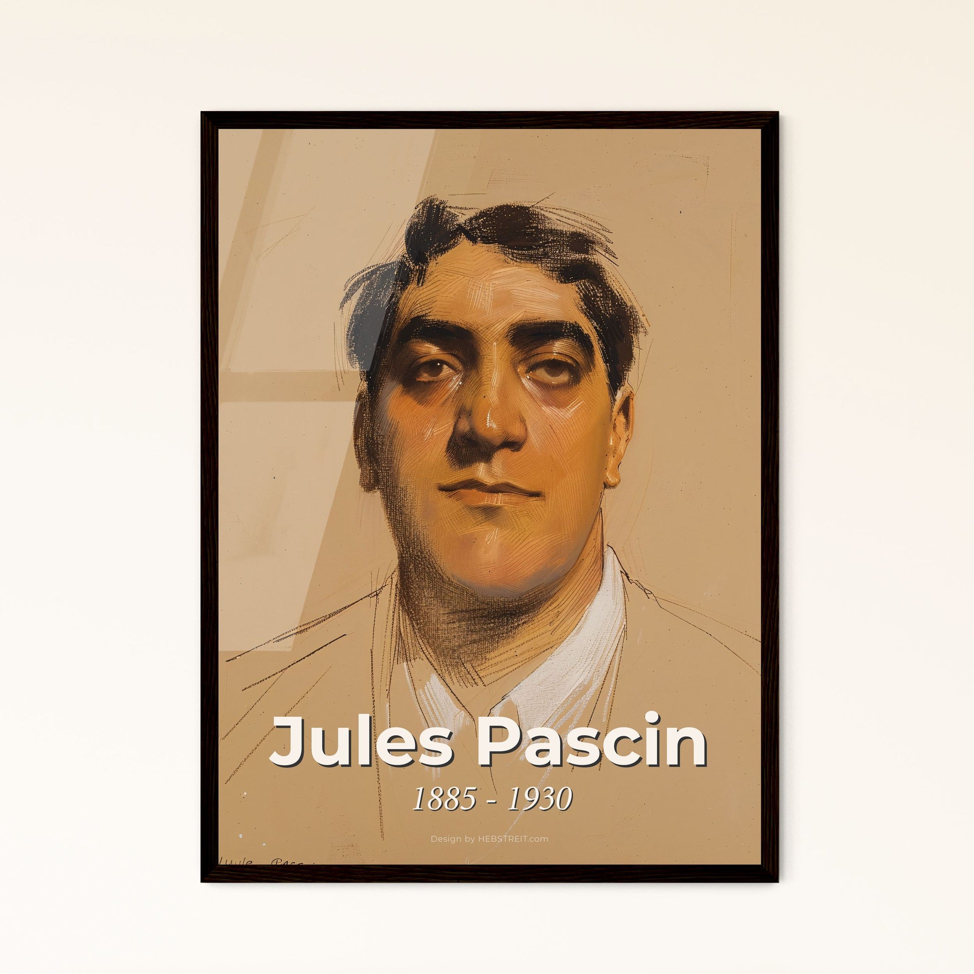 Charming Portrait of Urban Elegance: Exquisite Jules Pascin-Inspired Print on Beige - Perfect for Home Decor & Gifting!