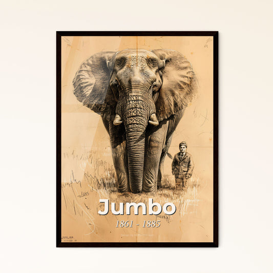 Captivating Jumbo: A Stunning Contemporary Portrait of the Famous Circus Elephant Wall Art