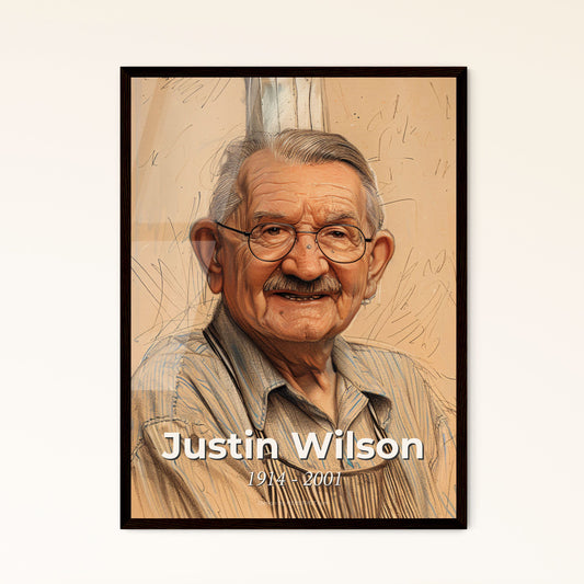 Whimsical Tribute to Justin Wilson: Celebrated Cajun Chef in Vibrant Art - Perfect Gift or Home Decor in Print, Framed, or Aluminum!