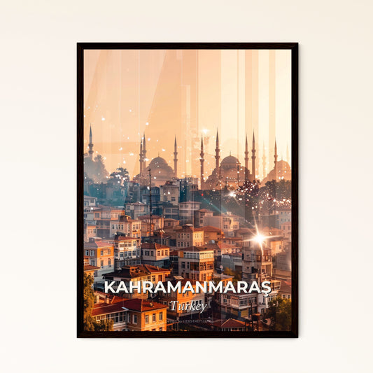 KahramanmaraÅŸ City Skyline Composite Art - A city with many buildings and towers