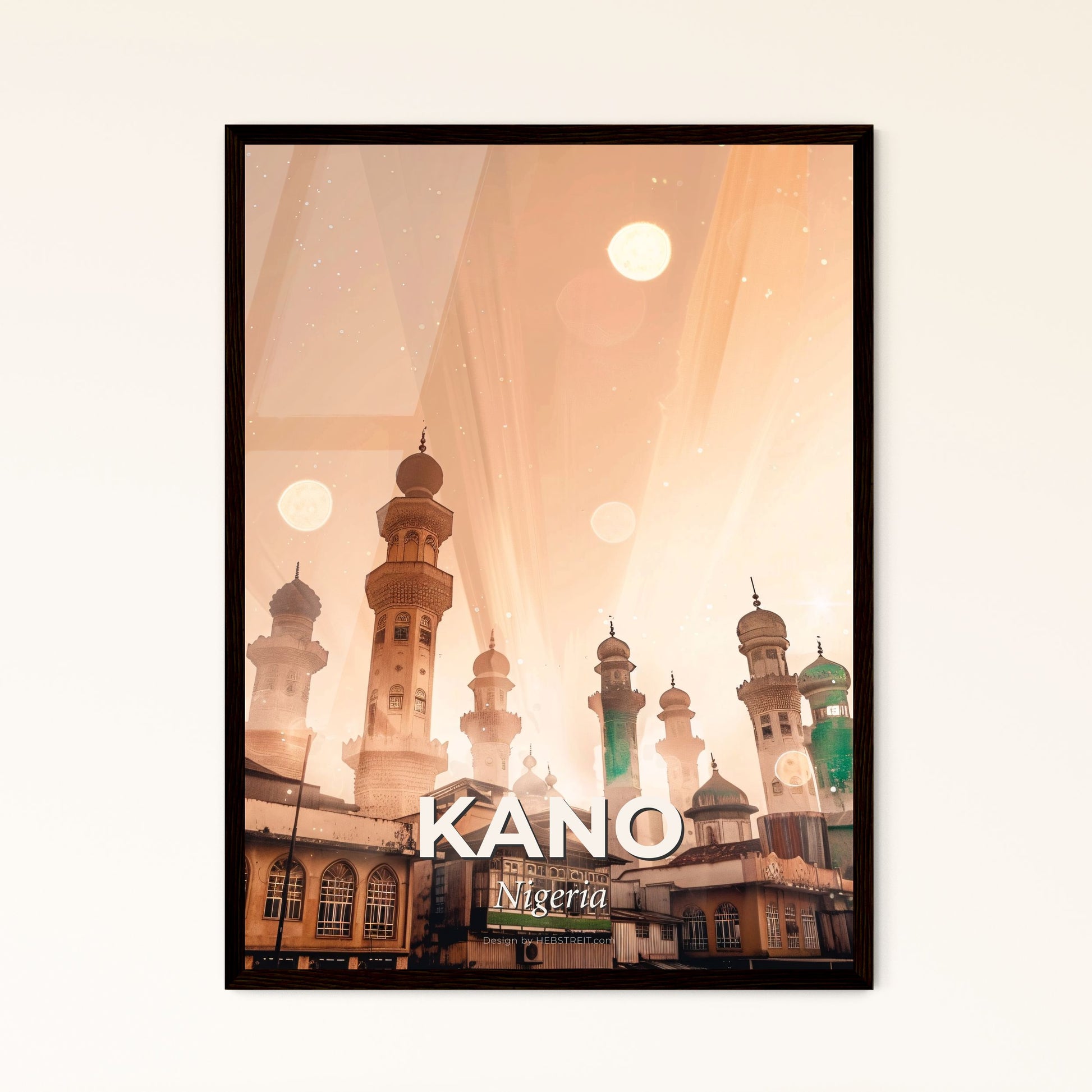 Kano Nigeria Skyline Art, Sparkle, Local Architecture, Poster - A building with towers and towers