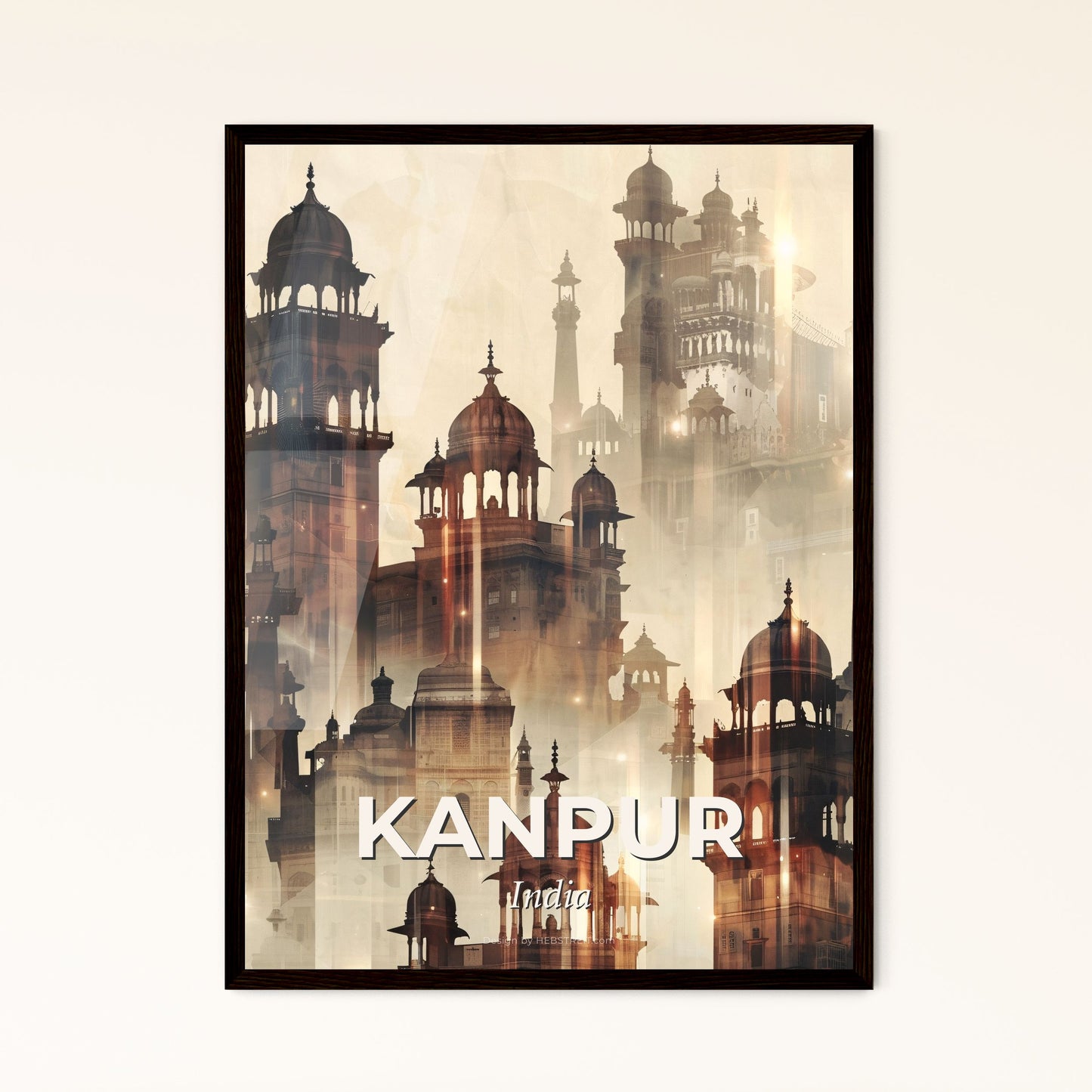 Kanpur, India City Skyline Double Exposure - A large building with towers and towers