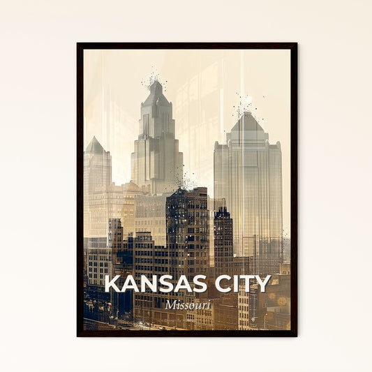 Kansas City Cityscape Sparkles Composite - A city skyline with many tall buildings